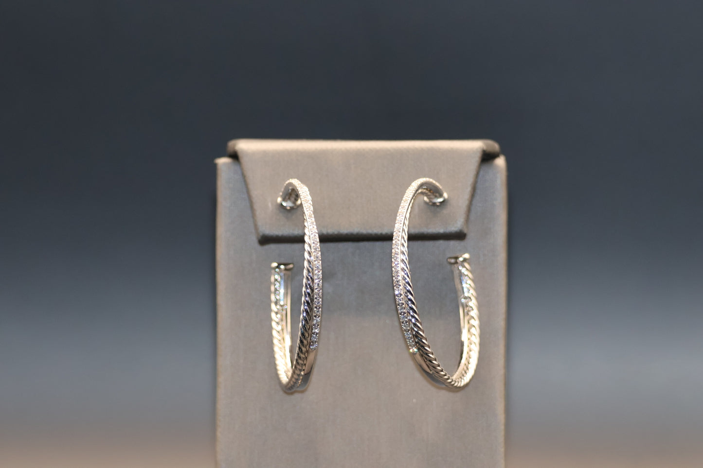 David Yurman Crossover Large Diamond Hoops