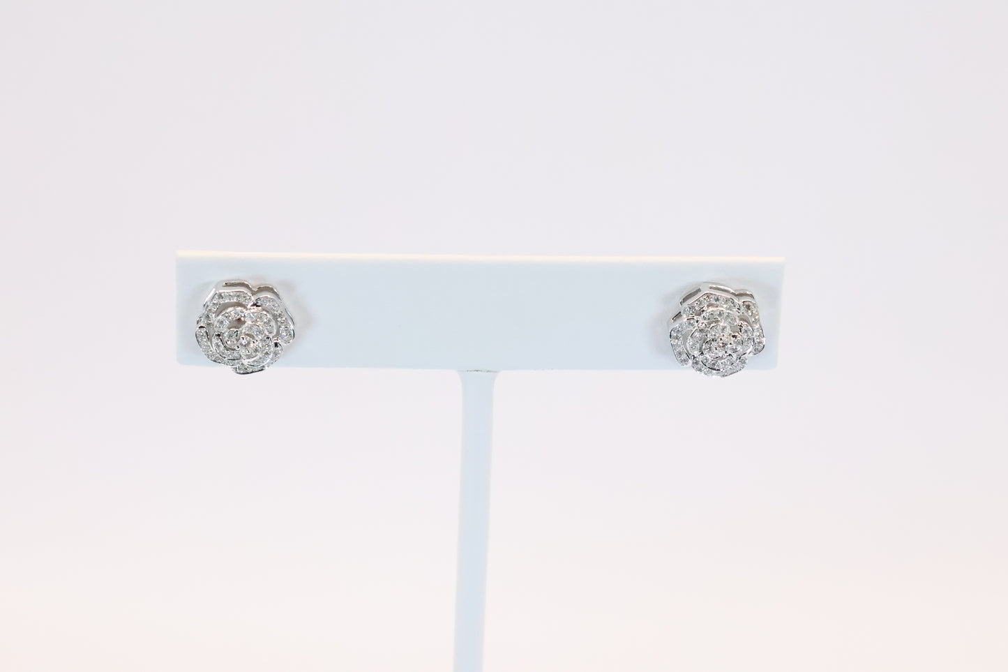 Rose Shaped Diamond Earrings