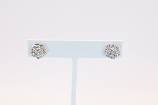 Rose Shaped Diamond Earrings
