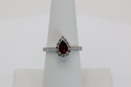 Ruby Ring 14kwg with Diamonds