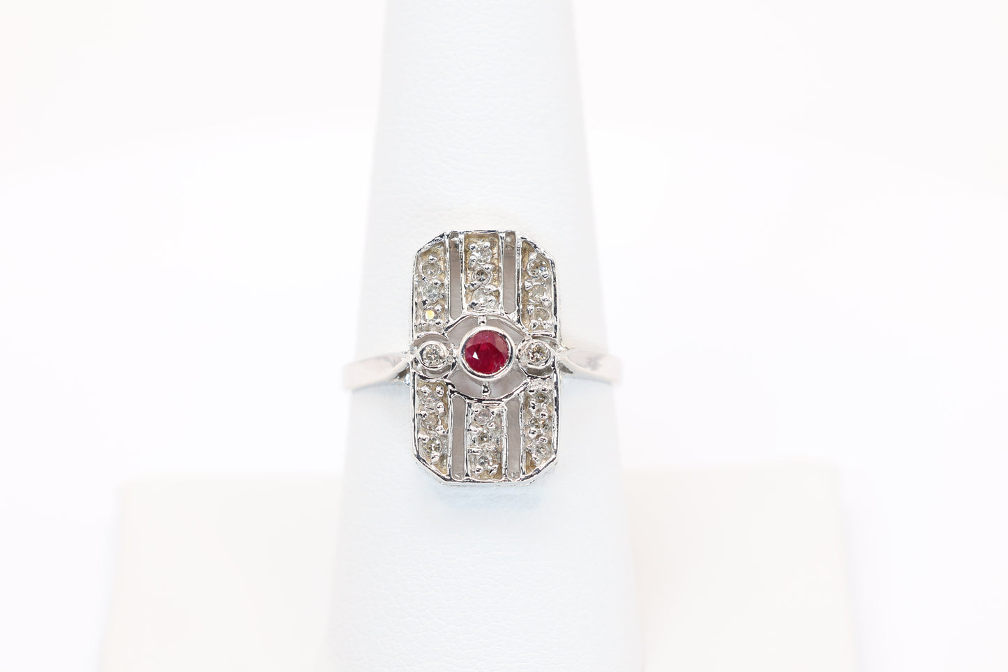 Vintage Inspired Ruby and Diamond Ring