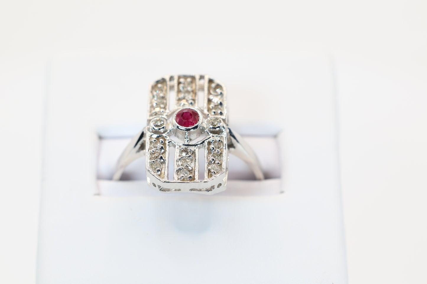 Vintage Inspired Ruby and Diamond Ring
