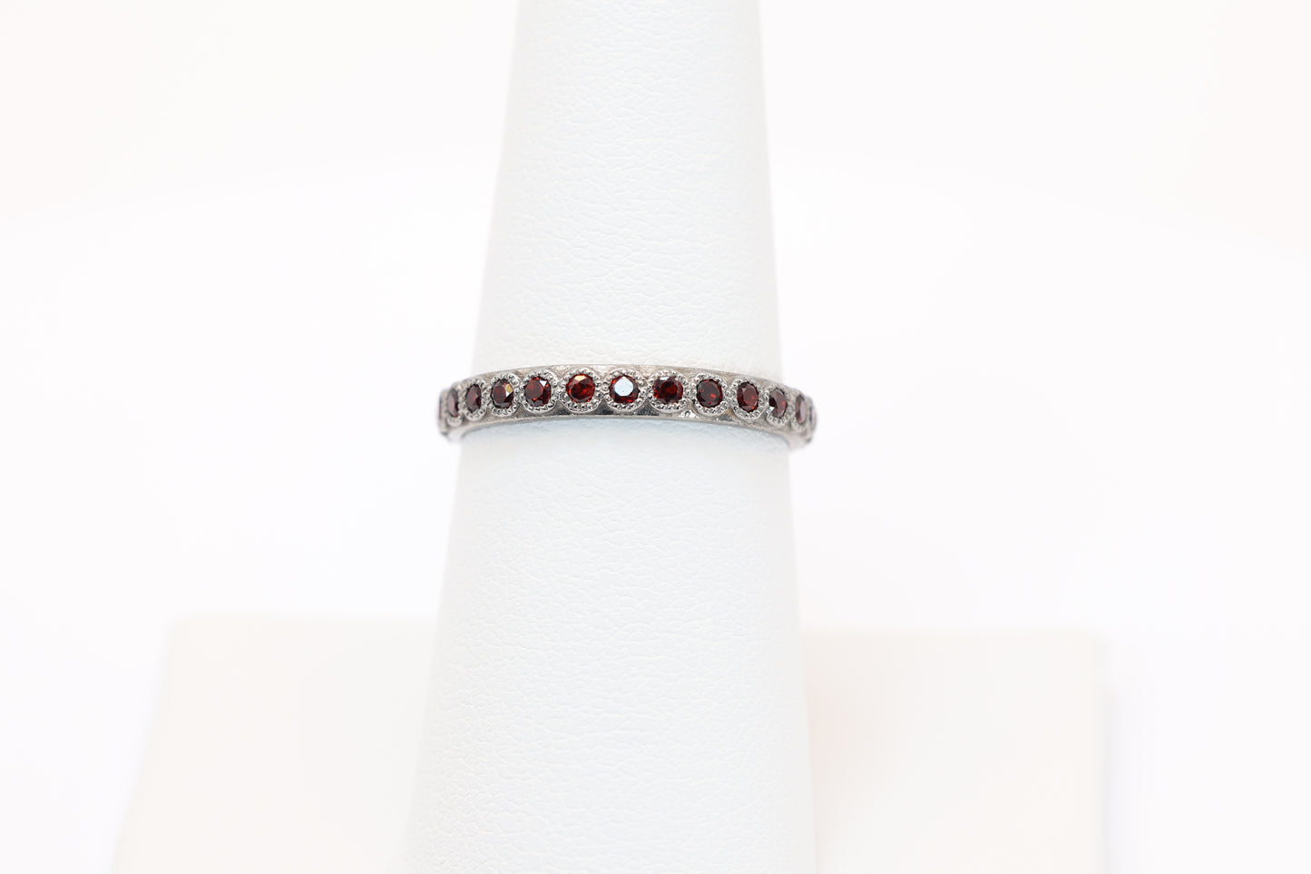 Armenta Red Garnets Stack Band Ring