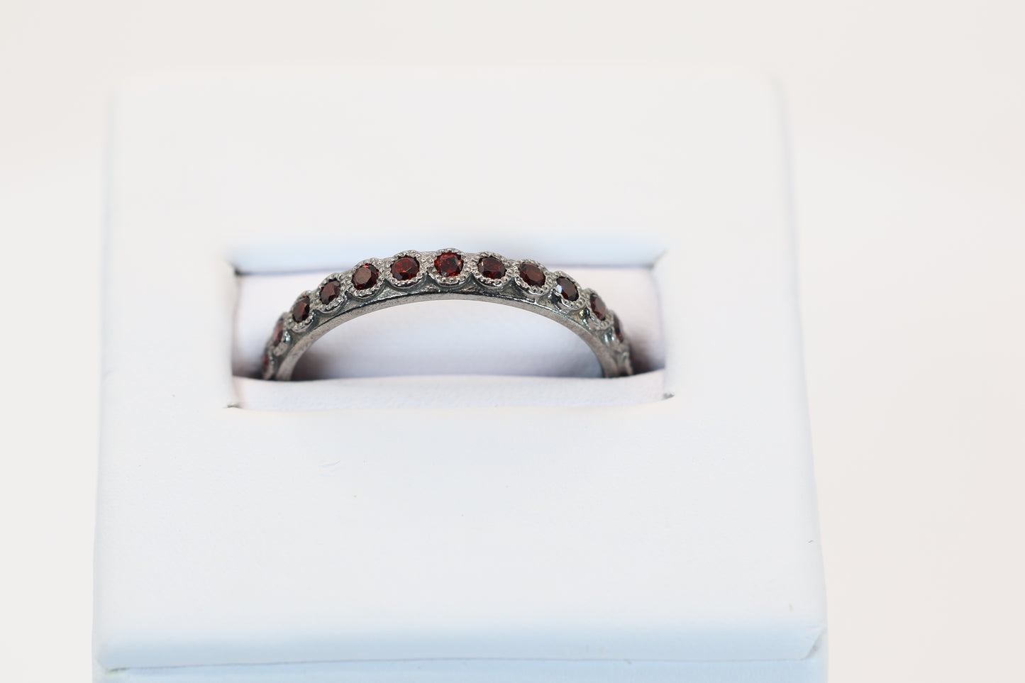 Armenta Red Garnets Stack Band Ring
