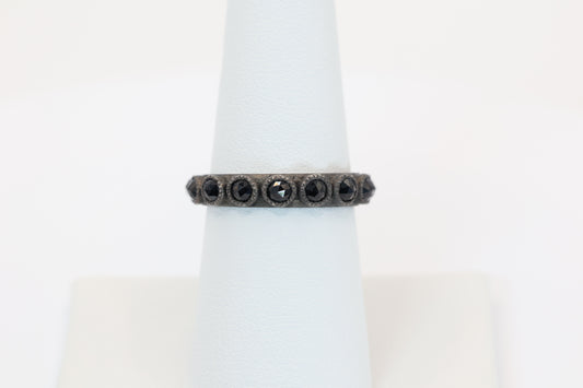 Armenta Rose Cut Station Stack Band Ring