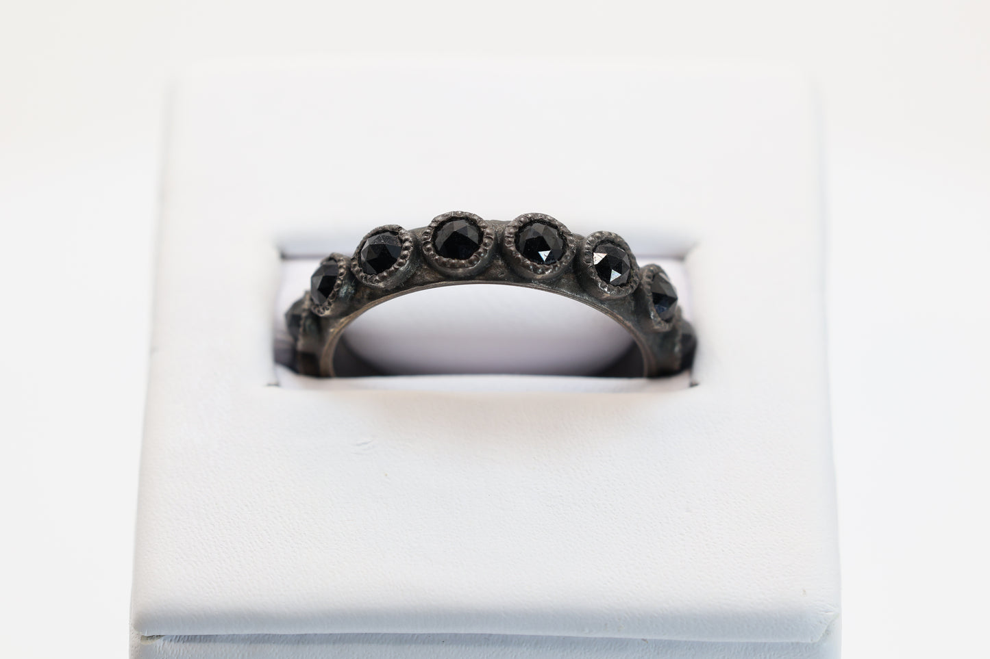 Armenta Rose Cut Station Stack Band Ring