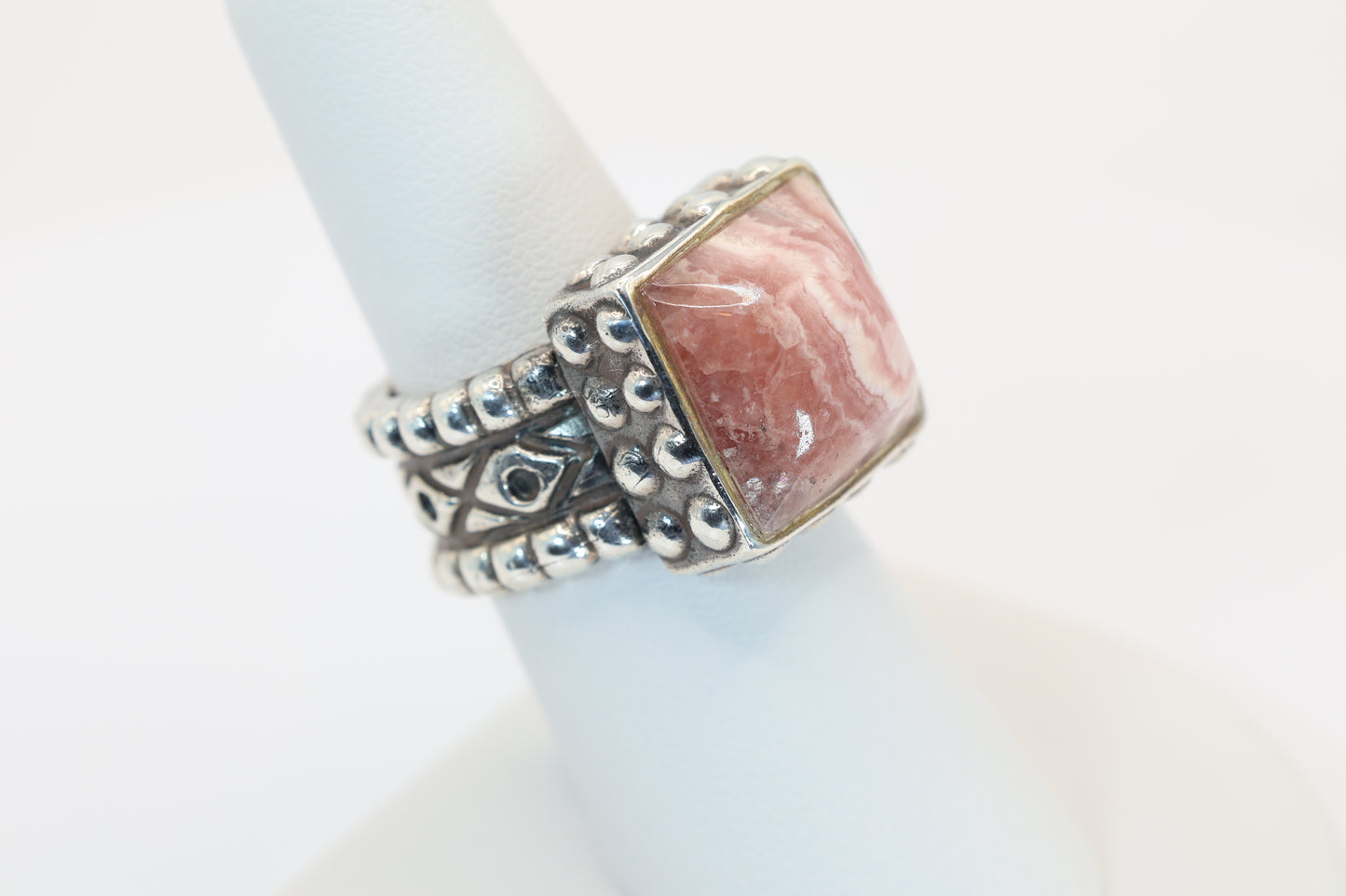 Diane Malouf Rhodochrosite Ring Sterling Silver