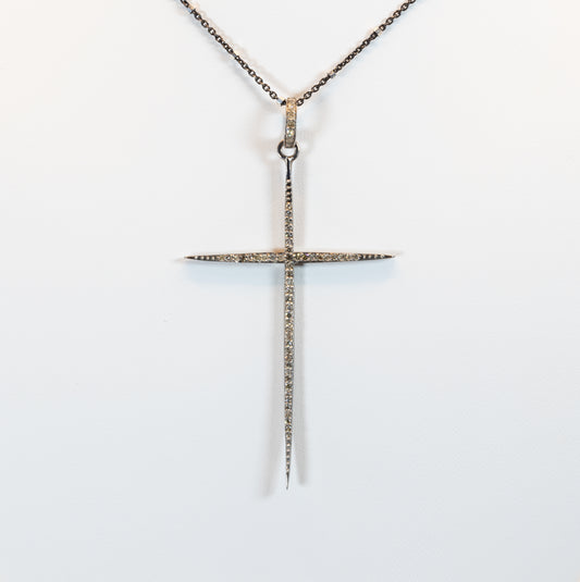 Cross Pendant with Pave Diamonds
