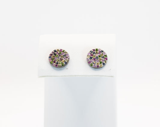 Multi-Color Sapphire Round Studs