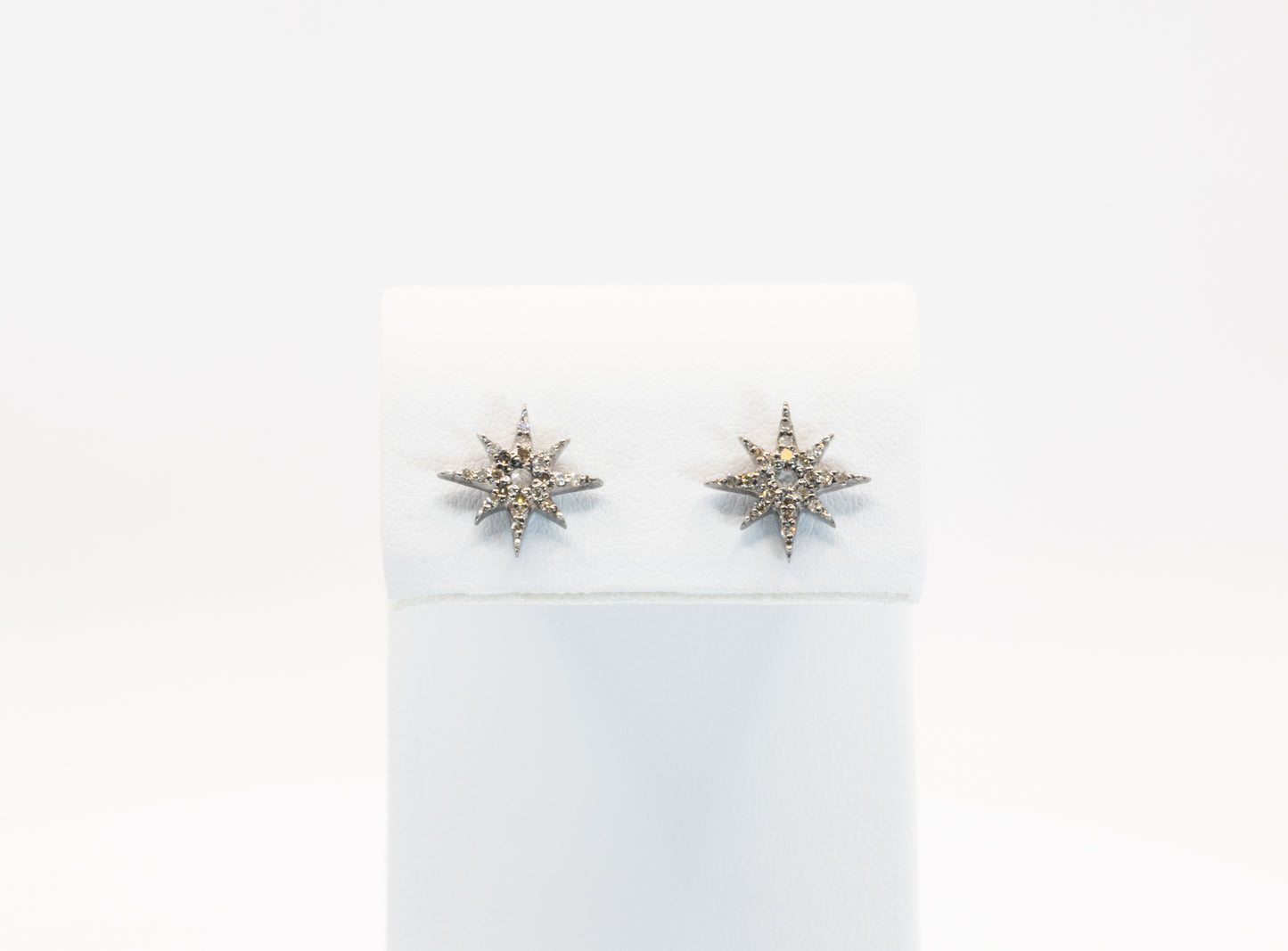 Small Pave Diamond Starburst Earrings