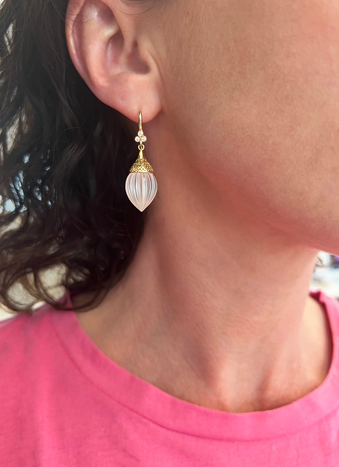 Fluted Quartz Earrings