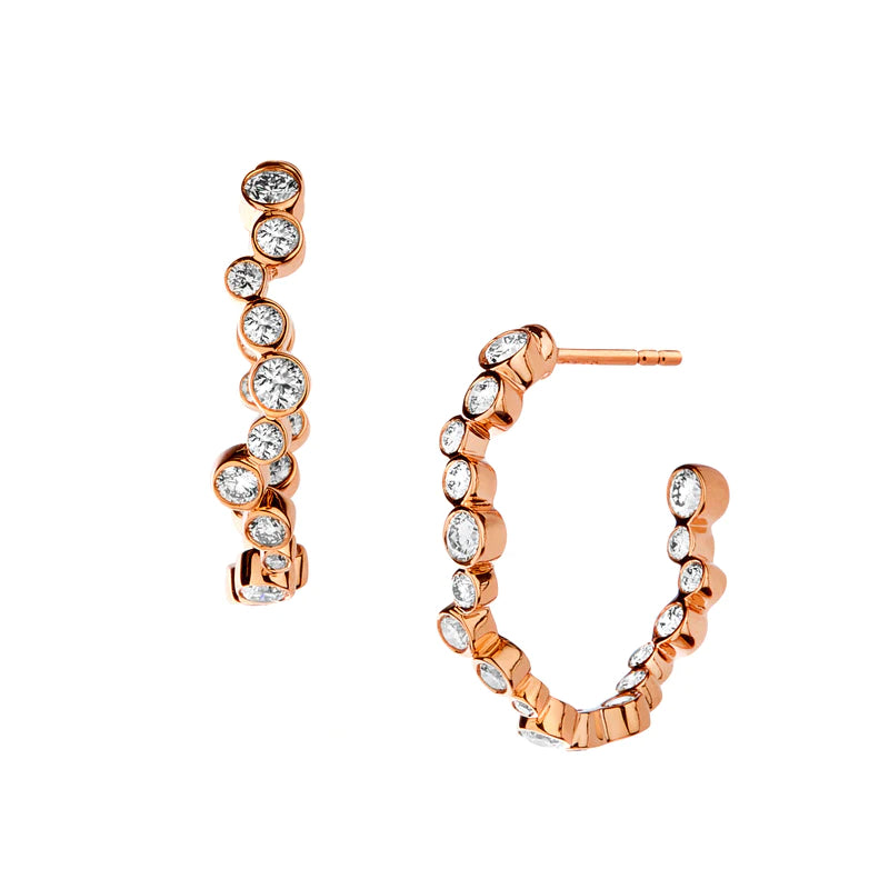 Cosmic Diamond Cluster Oval Hoops