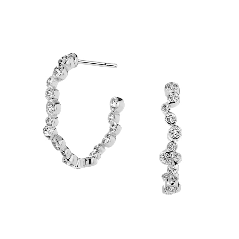 Cosmic Diamond Cluster Oval Hoops
