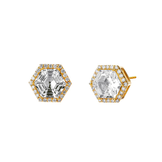 Hex Studs Rock Crystal