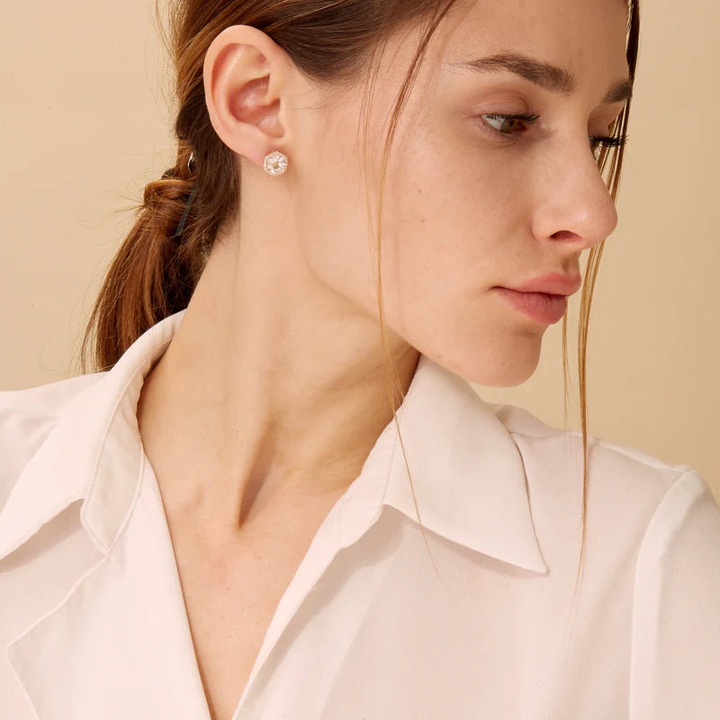 Hex Studs Rock Crystal