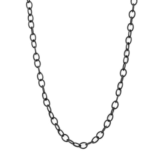 Oxidized Silver Link Chain 34 inch