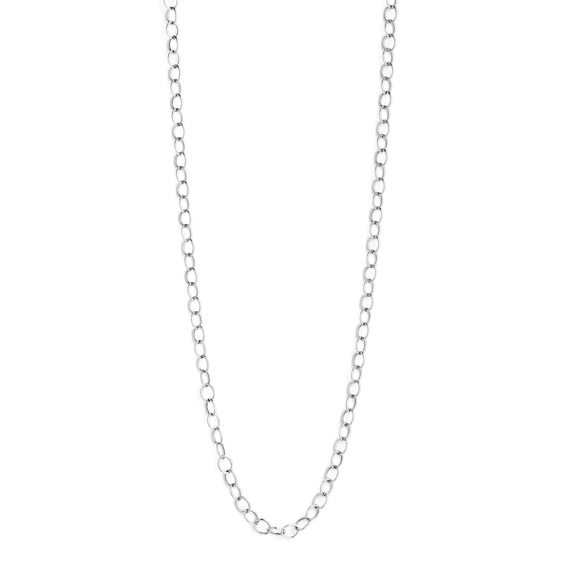 18 Karat White Gold Large Link Chain 36 inch