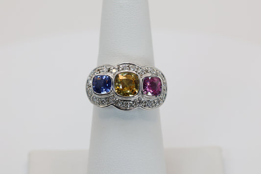 3 Stone Sapphire Ring