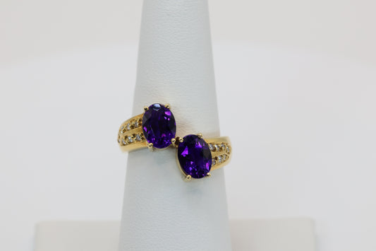 Amethyst Bypass Ring