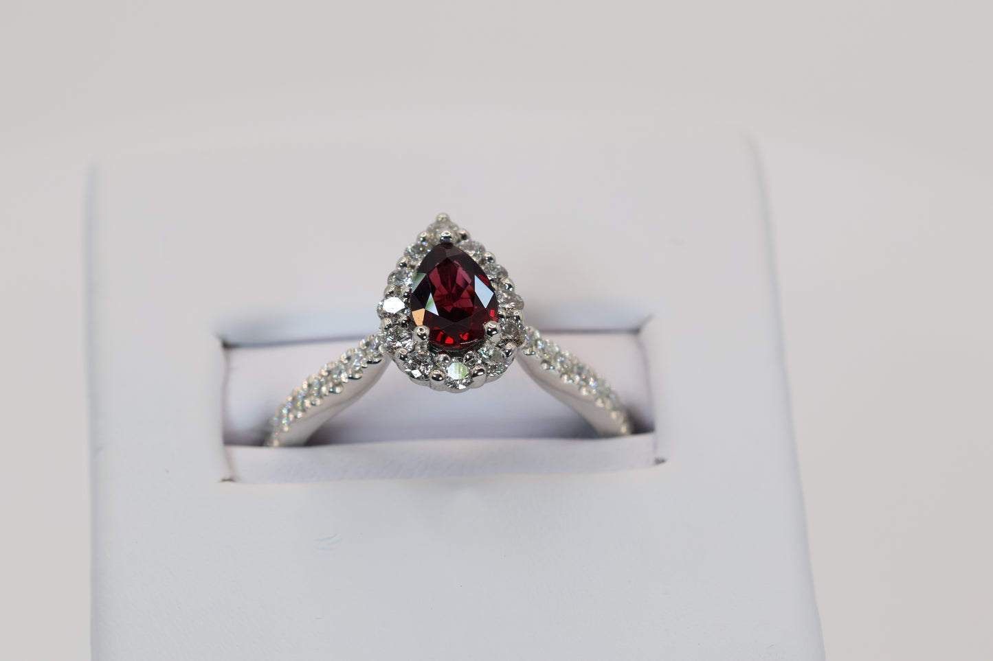 Ruby Ring 14kwg with Diamonds