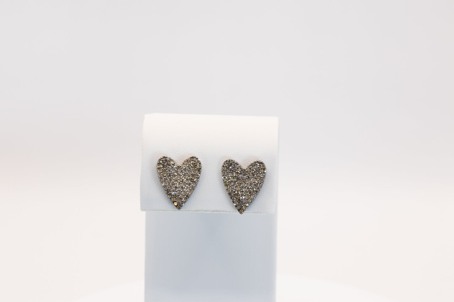 Heart Studs with Pave Diamonds