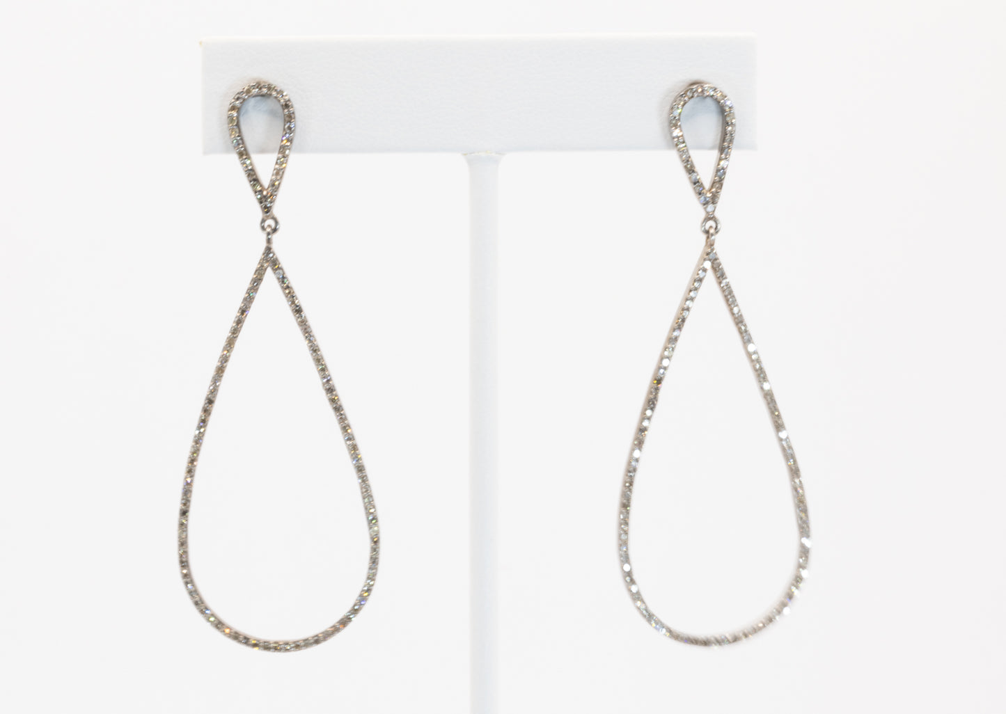 Dangle Loop Earrings with Diamonds