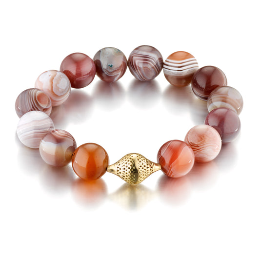 Unisex Italian Banded Agate Stretch Bracelet