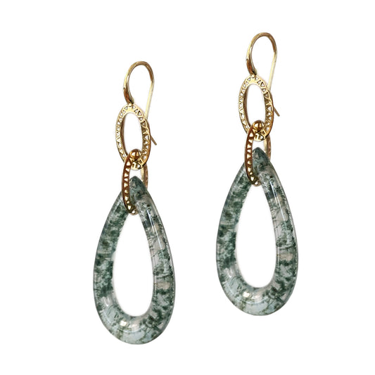 Moss Agate Drop Earrings